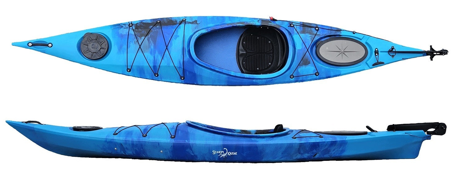 SINGLE-PERSON HIKING KAYAK VIKING 12 + RUDDER LAKE RIVER ONE