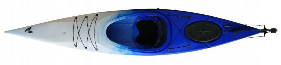 SINGLE-PERSON TOURING KAYAK 350 HD + RUDDER LAKE RIVER ONE