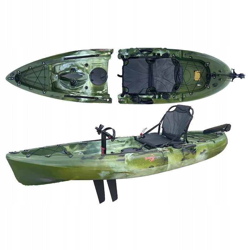 SINGLE SEATER FISHING KAYAK MODULAR FOLDING WITH FOOT DRIVE SCORPIO
