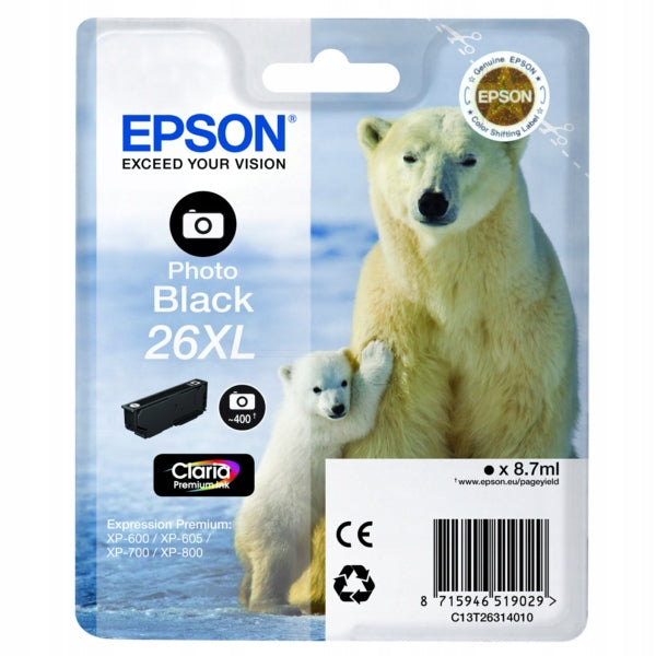 SINGLEPACK PHOTO BLACK 26XL CLARIA PREMIUM INK Packaging status original