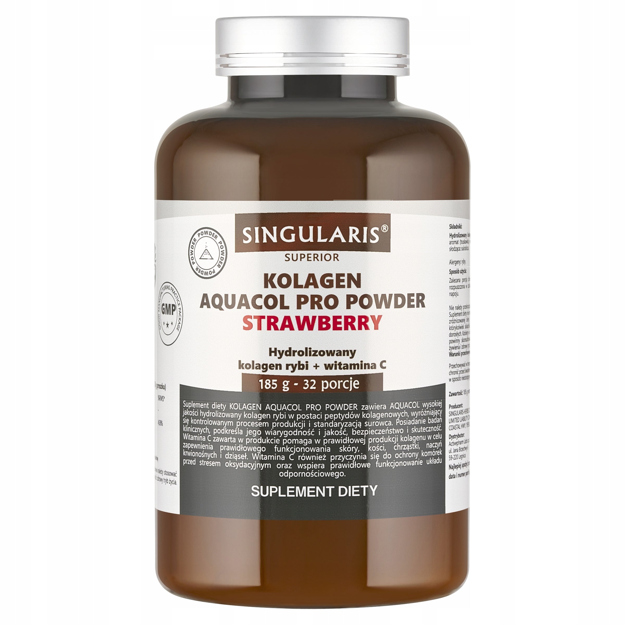 SINGULARIS Superior Collagen Aquacol Pro Powder Strawberry for joints 185 g