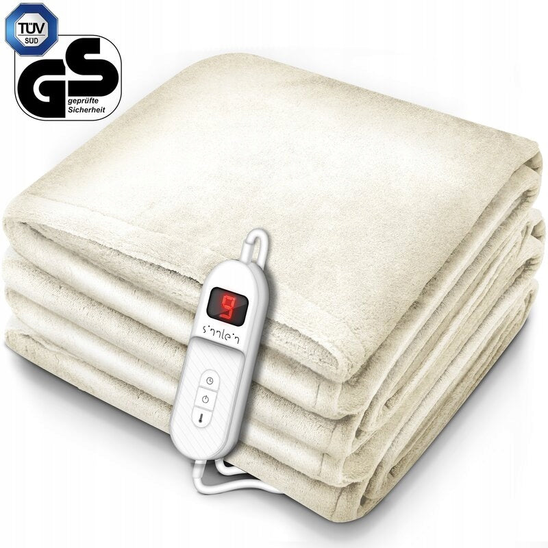 SINNLEIN ELECTRIC BLANKET 180x130CM CREAM 9 DEGREE TIMER AUTO-OFF 120W