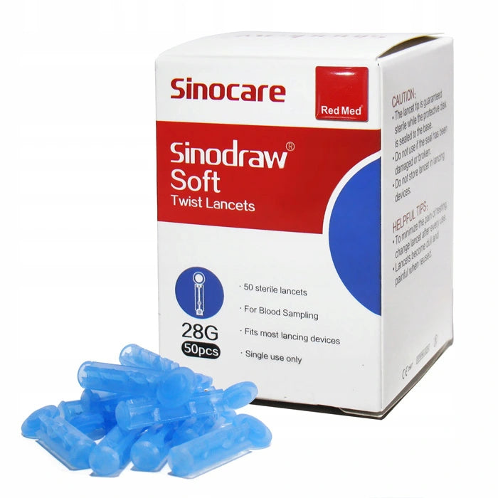 SINOCARE Sinodraw Soft – 28G lancets for glucose meter 50 pieces