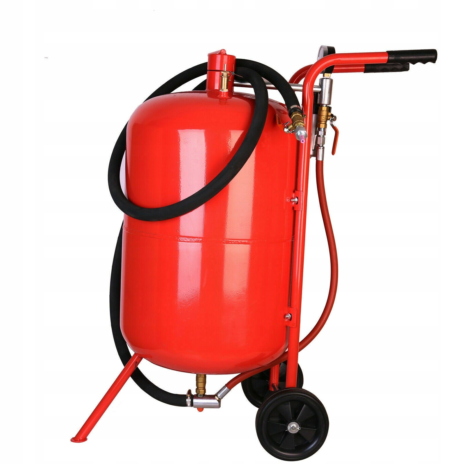 SIPHON SANDBLASTER 76L MOBILE ON WHEELS + MASK + 58 NOZZLES - THE STRONGEST Batteries included no