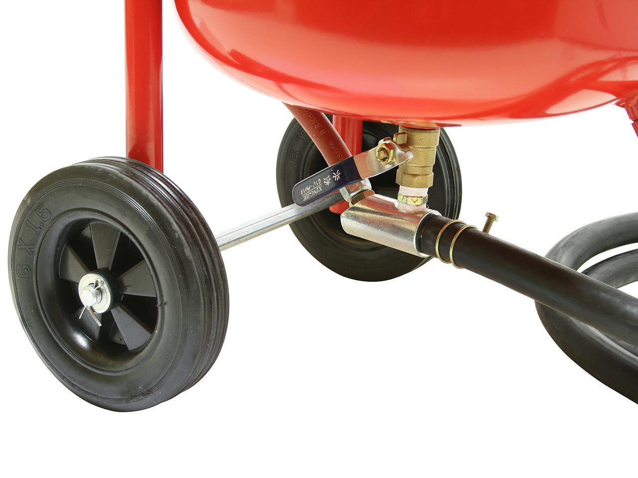 SIPHON SANDBLASTER 76L MOBILE ON WHEELS + MASK + 58 NOZZLES - THE STRONGEST Capacity 76 l