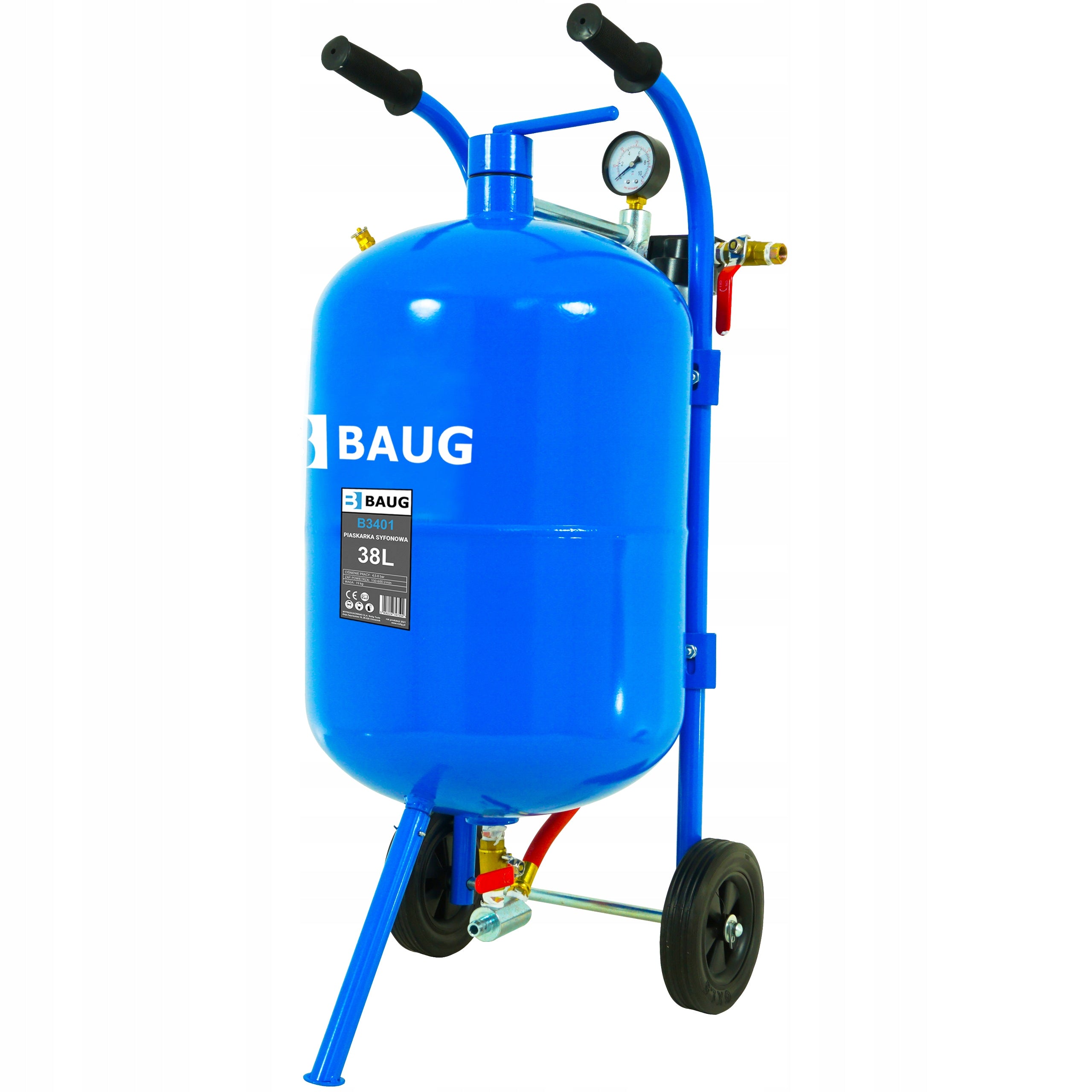 SIPHON SANDBLASTER MOBILE 38L + GUN +NOZZLES + HOSE SET Manufacturer code B3401
