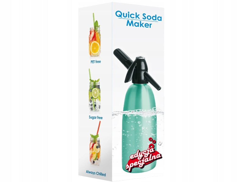 SIPHON SATURATOR FOR SPARKLING WATER + 30 CARTRIDGES Dominant color green