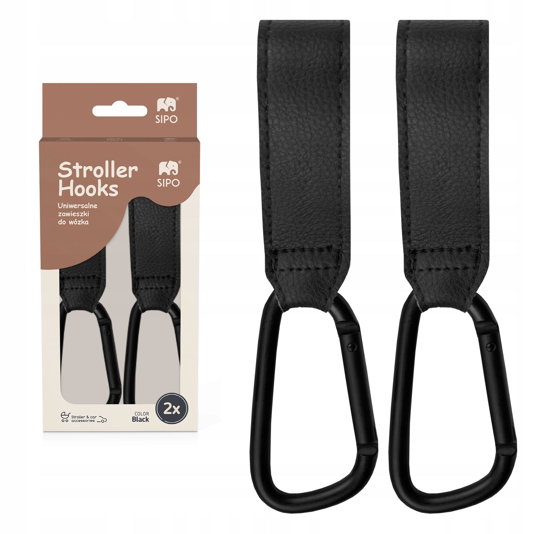 SIPO Pendants, hooks for trolley – set of 2 black Packaging status original