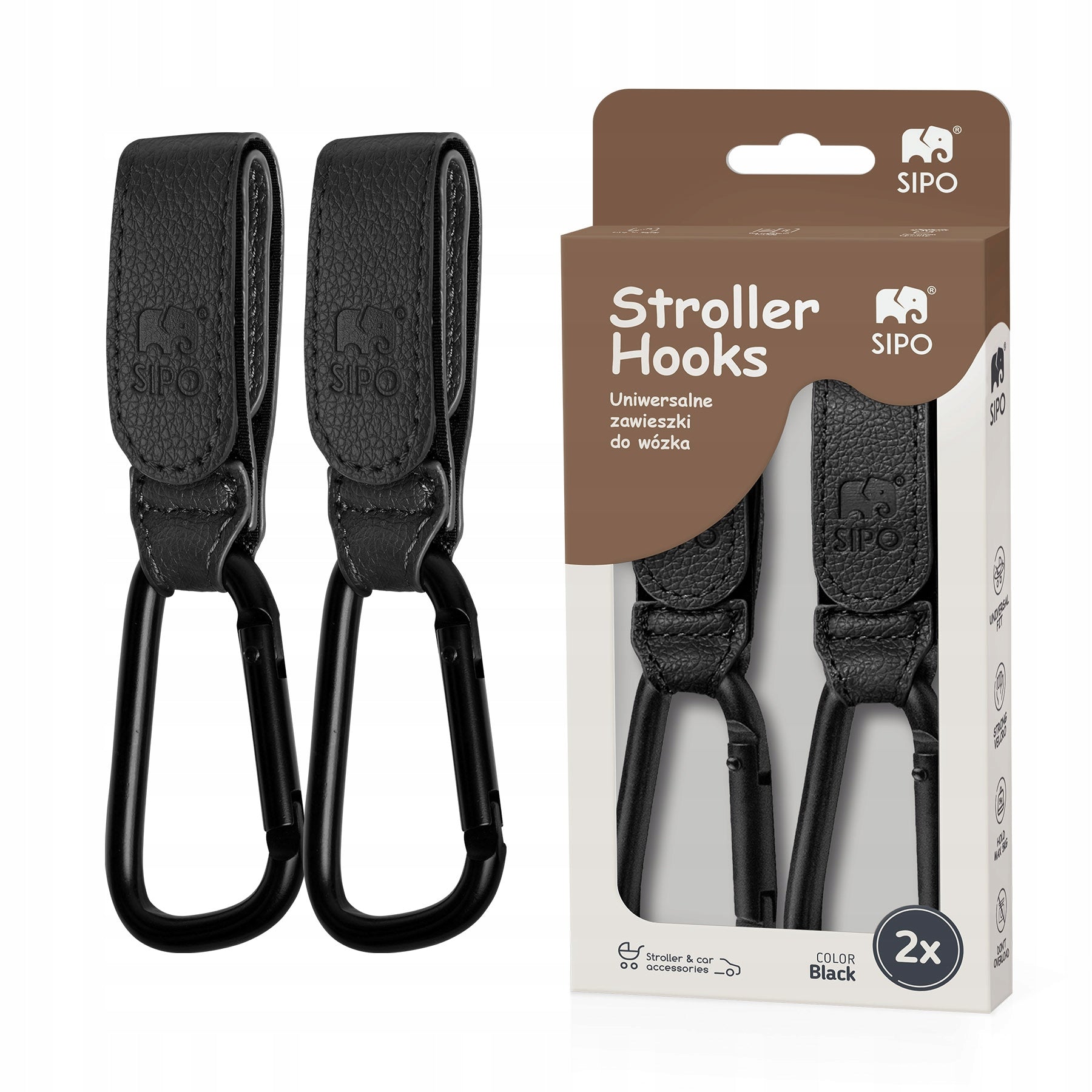 SIPO Pendants, hooks for trolley – set of 2 black