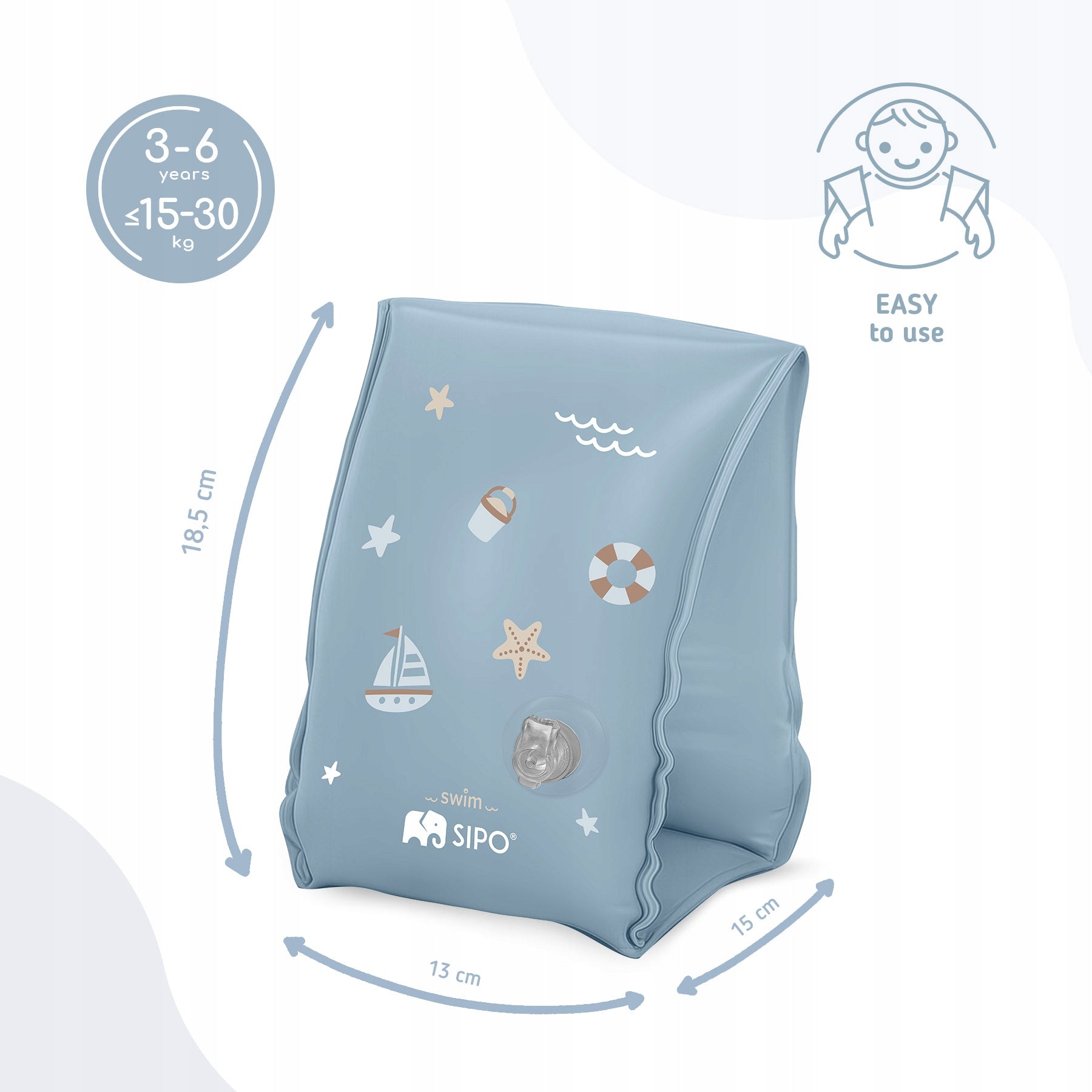SIPO SLEEVES CHILDREN'S BUTTERFLIES FOR SWIMMING INFLATABLE 3-6YEARS SWIMMING POOL BLUE Manufacturer code SWM303AF