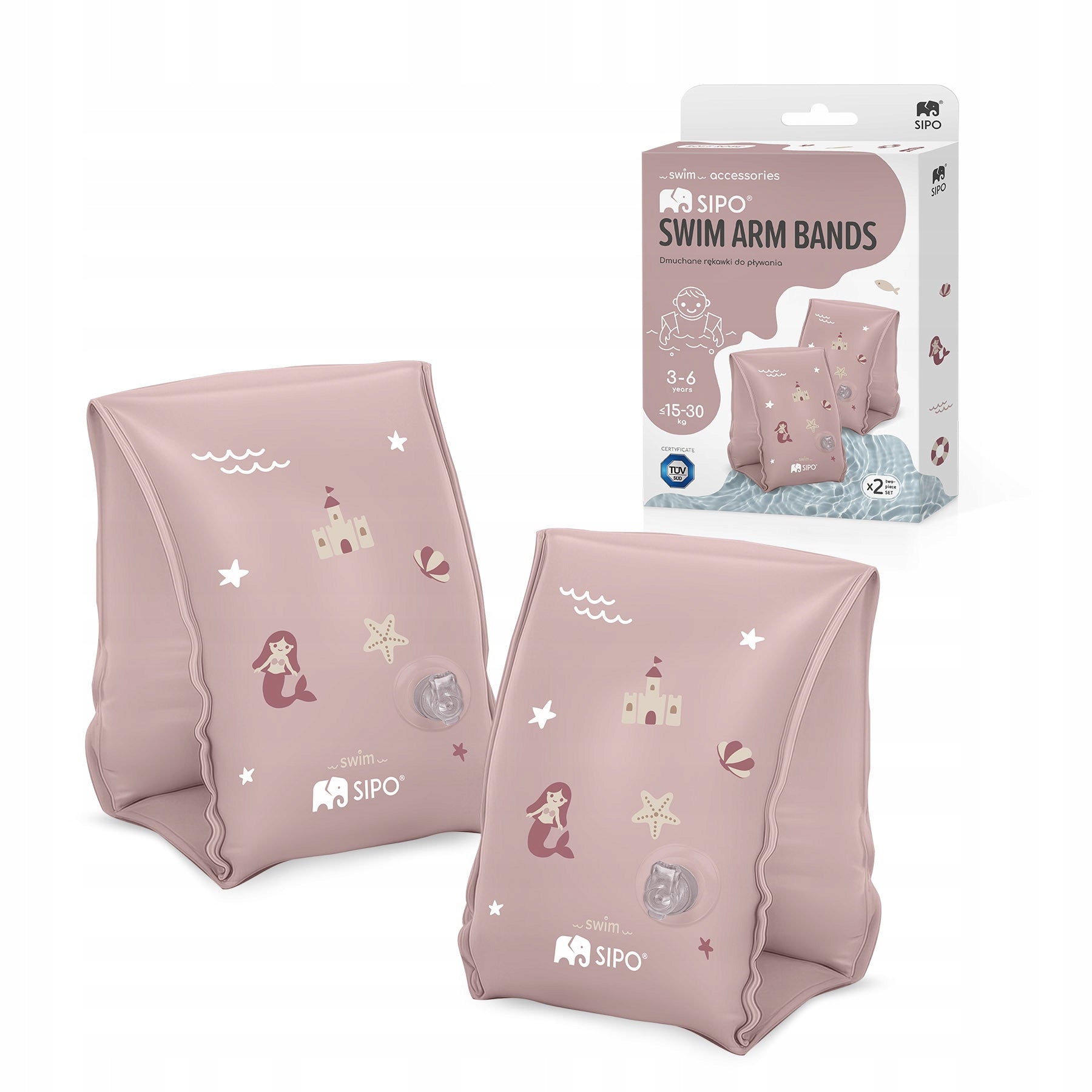 SIPO SWIMMING LESSONS SLEEVES FOR CHILDREN PUMPED 3-6 YEARS PINK Packaging status original