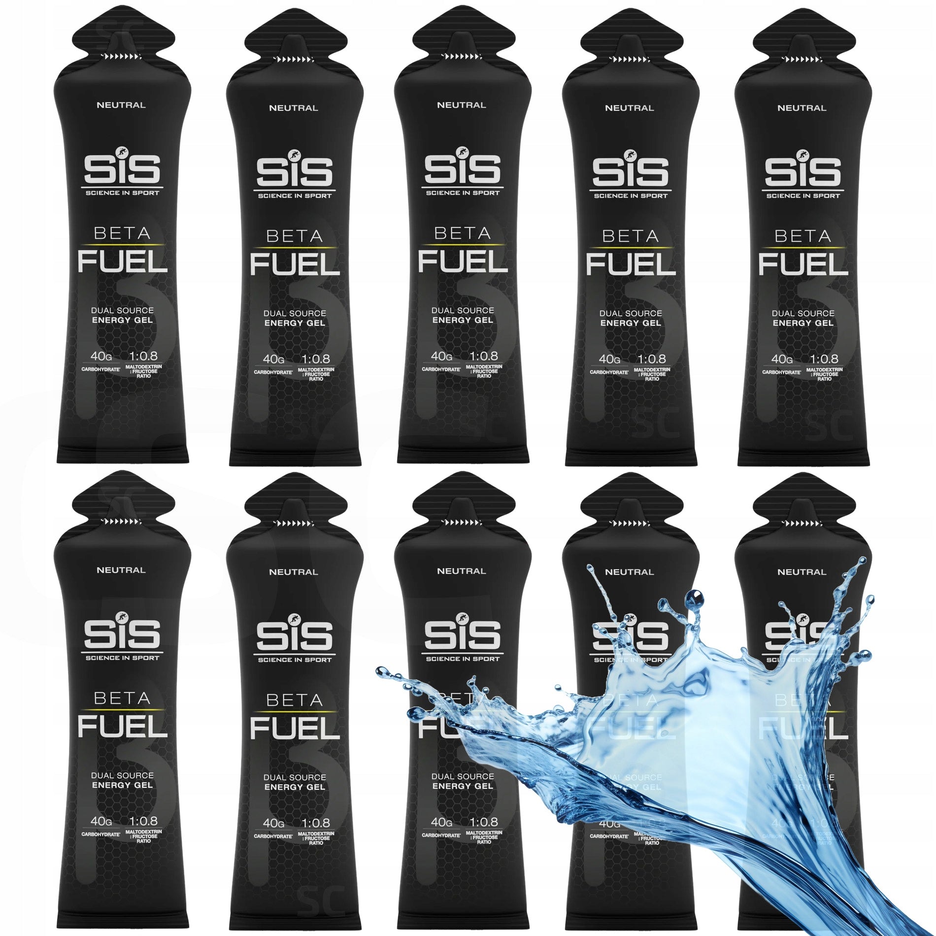 SIS ENERGY GEL 10x 60ml BETA FUEL ENERGY Neutral natural taste