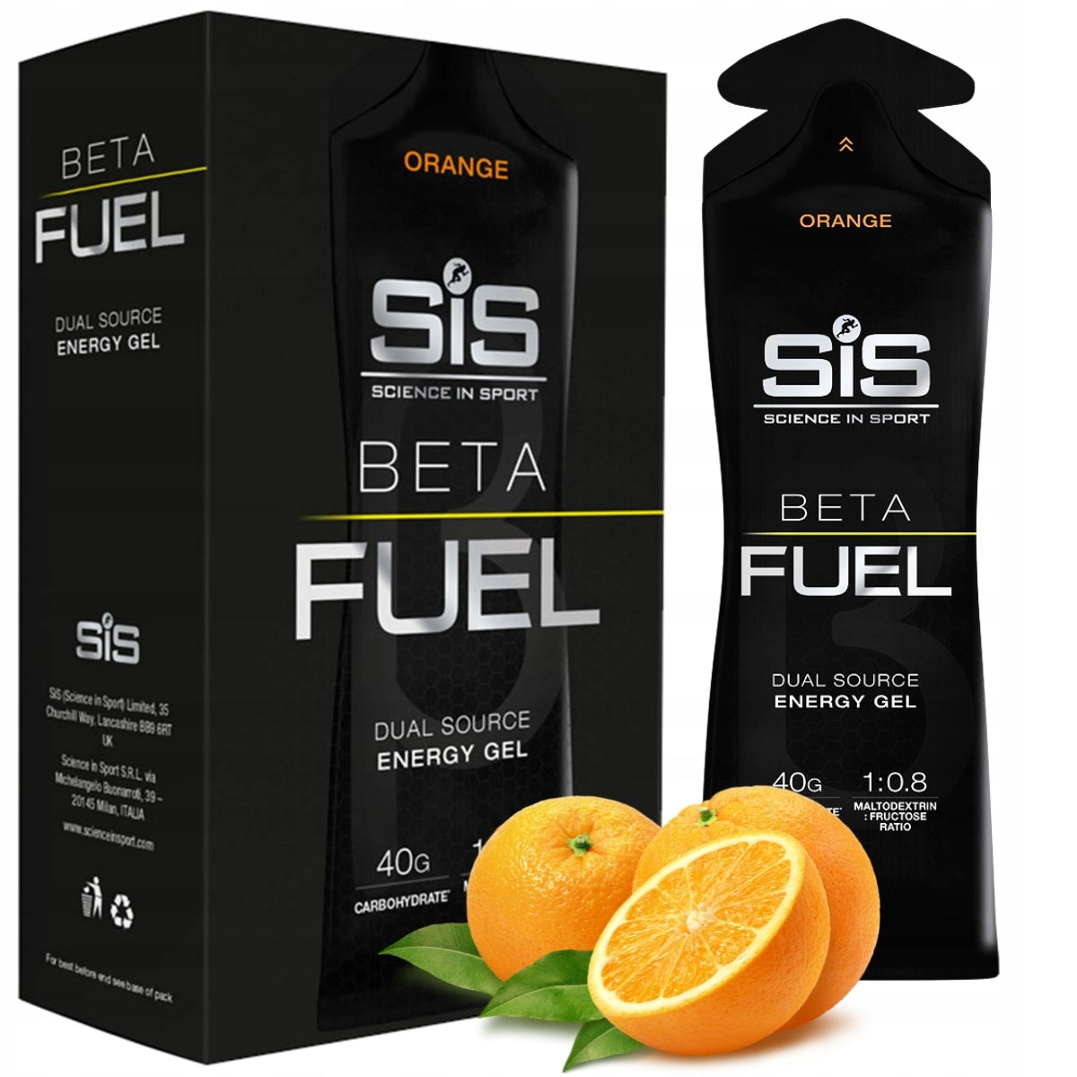 SIS ENERGY GEL 6 x 60ml BETA FUEL DUAL SOURCE | Orange/Orange