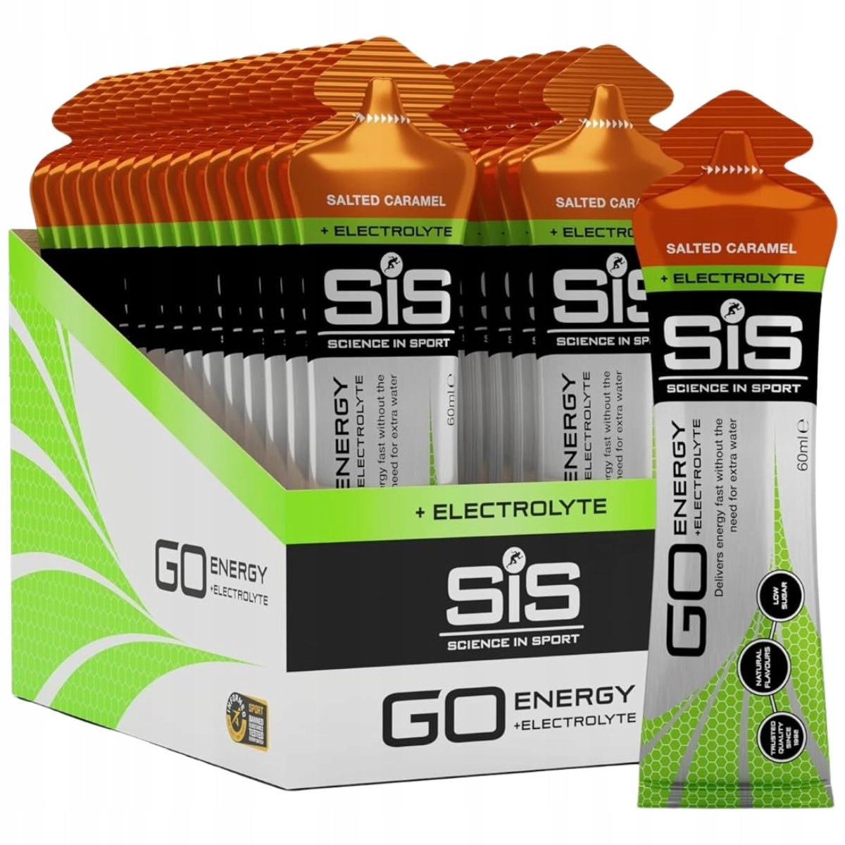 SIS ENERGY GEL + ELECTROLYTE 10x60ml Salted Caramel Expiration date at least six months from the date of purchase