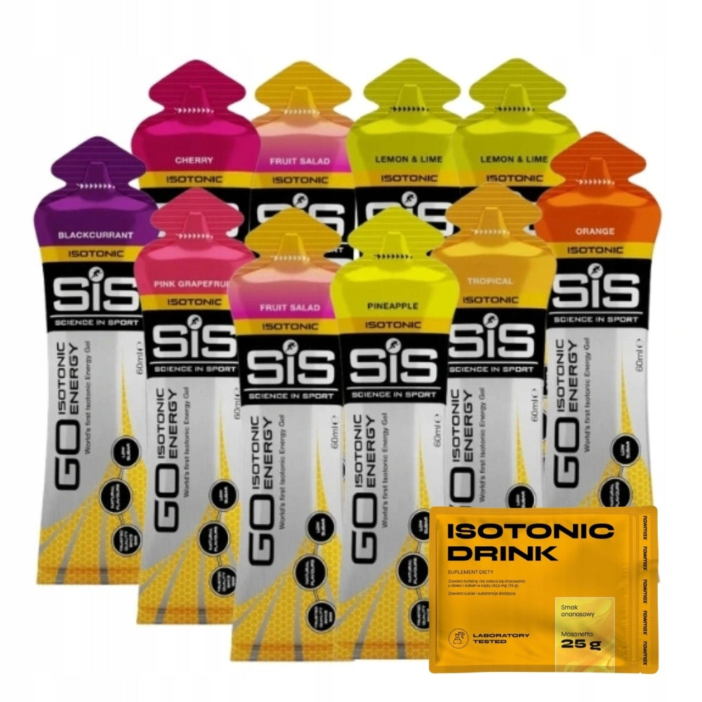 SIS ENERGY GO - ISOTONIC GEL 10 x 60 ml + nowmax ISOTONIC DRINK 25 g Expiration date at least 3 months from the date of purchase