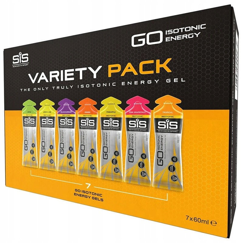 SIS GO ISOTONIC ENERGY GEL VARIETY PACK 7x60ML MIX OF DIFFERENT FLAVORS GEL