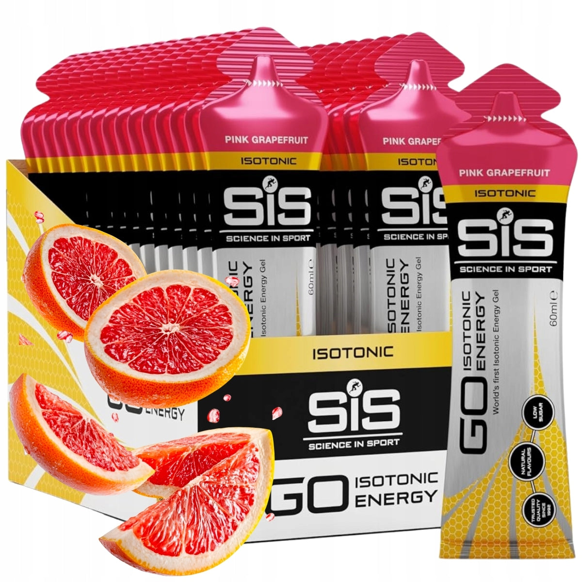 SIS GO ISOTONIC GEL ENERGY GEL 10x60ml PINK GRAPEFRUIT