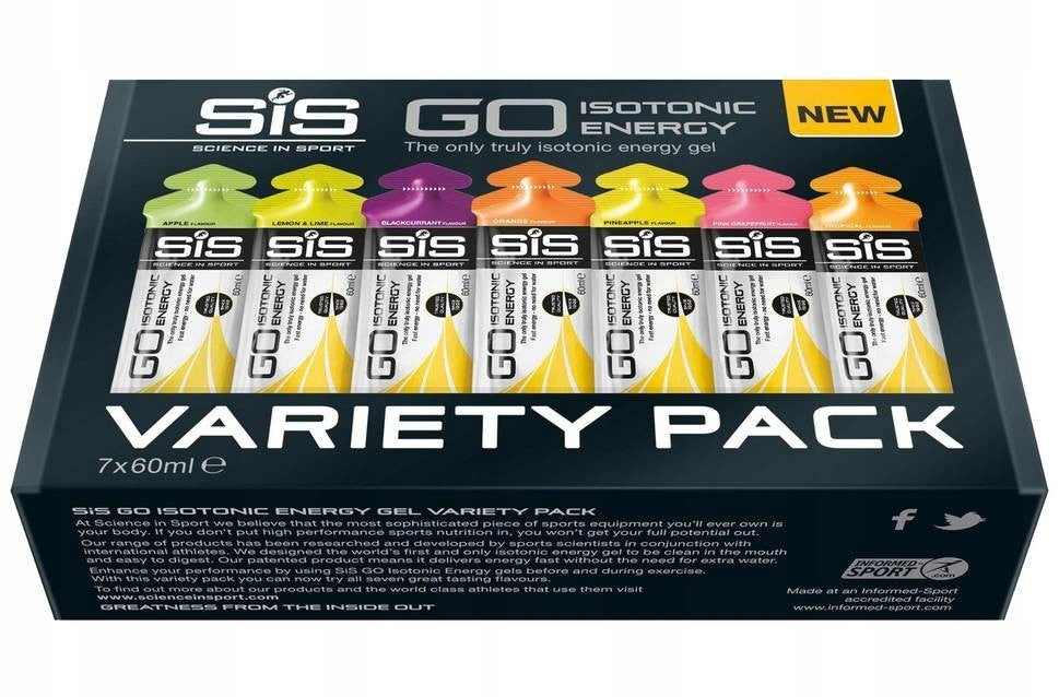 SIS GO Isotonic Energy Gel Variety Pack 7x 60 ml, SIS energy gels mix