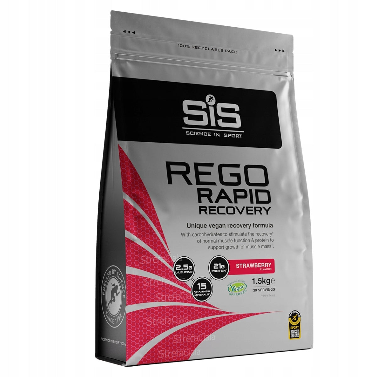 SIS Rego Rapid Recovery 1500g REGENERATIVE COCKTAIL AFTER TRAINING | Strawberry Expiration date at least six months from the date of purchase