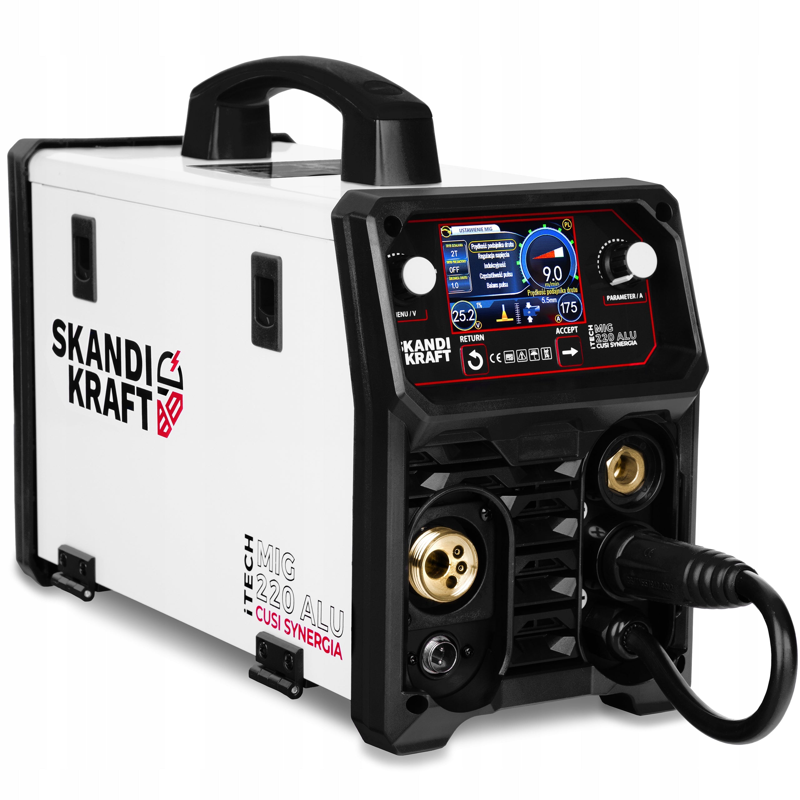 SKANDI KRAFT ITECH MIG 220 ALU CUSI SYNERGY WELDING MACHINE 200A 230V Manufacturer code TCMIG220ALUCUSI #ZESTAW2AK