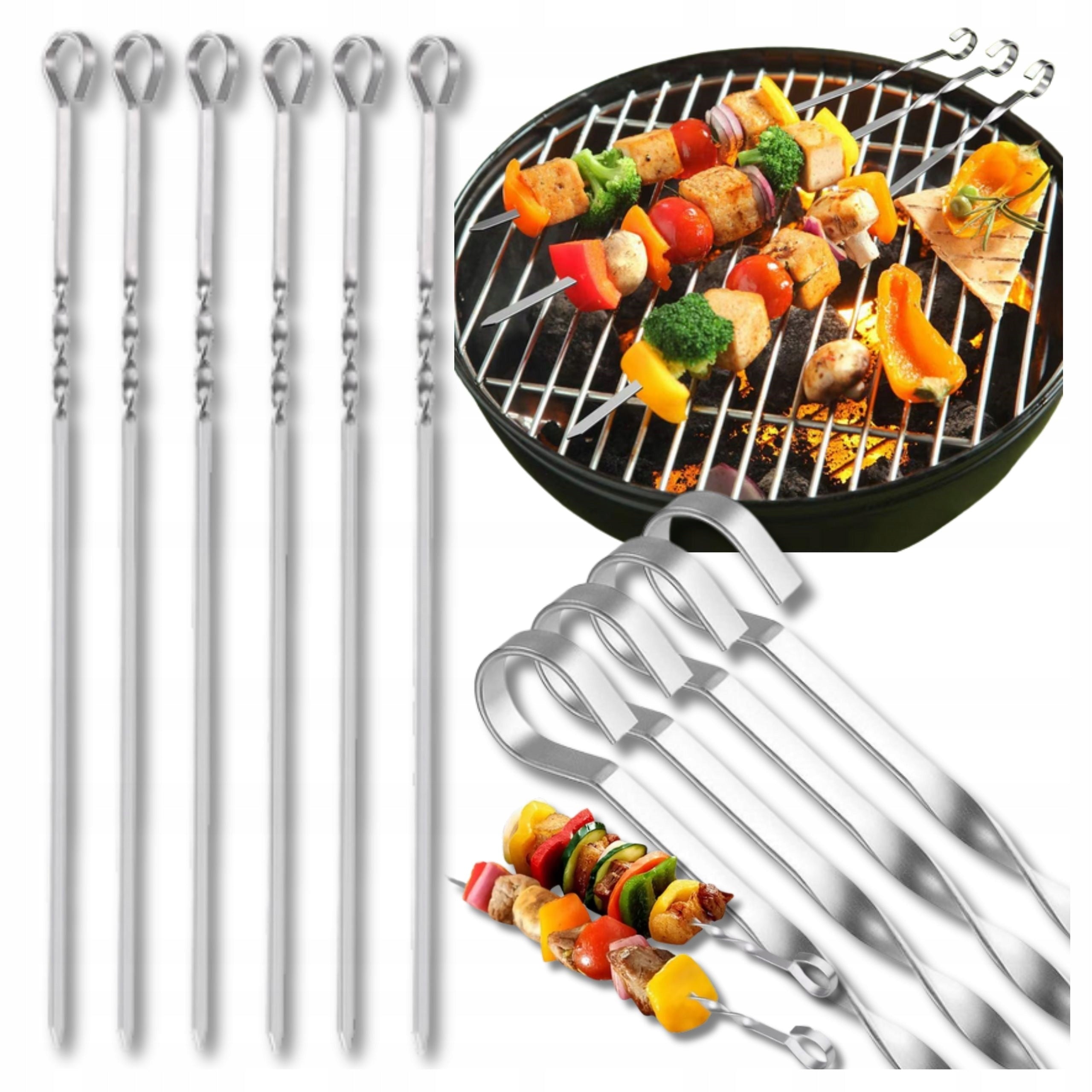 SKEWERS SHAMPOOS FOR GRILL MEAT SKEWERS 6 PCS 50cm STAINLESS