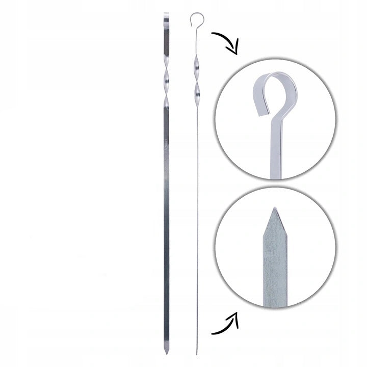 SKEWERS SHAMPOOS FOR SKEWERS MEAT FOR GRILL 6PCS 60cm +COVER Product weight with unit packaging 0.45 kg