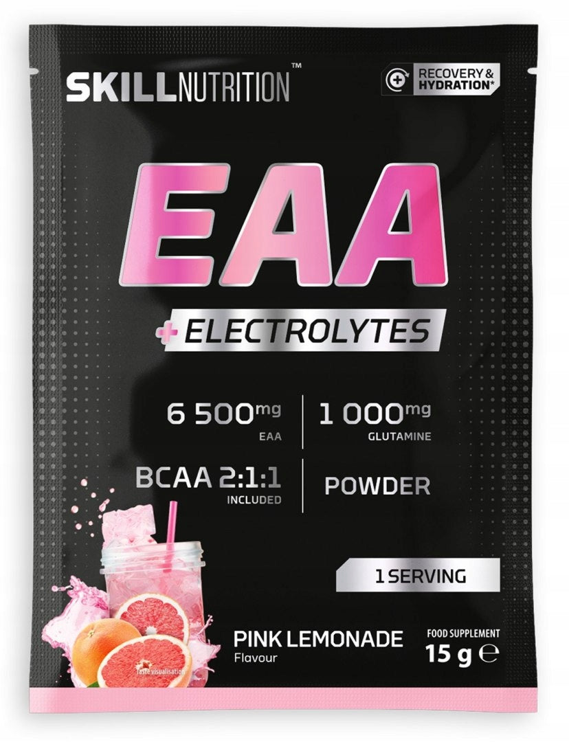 SKILL NUTRITION EAA + ELECTROLYTES, LEMONADE - 15 G PINK LEMONADE