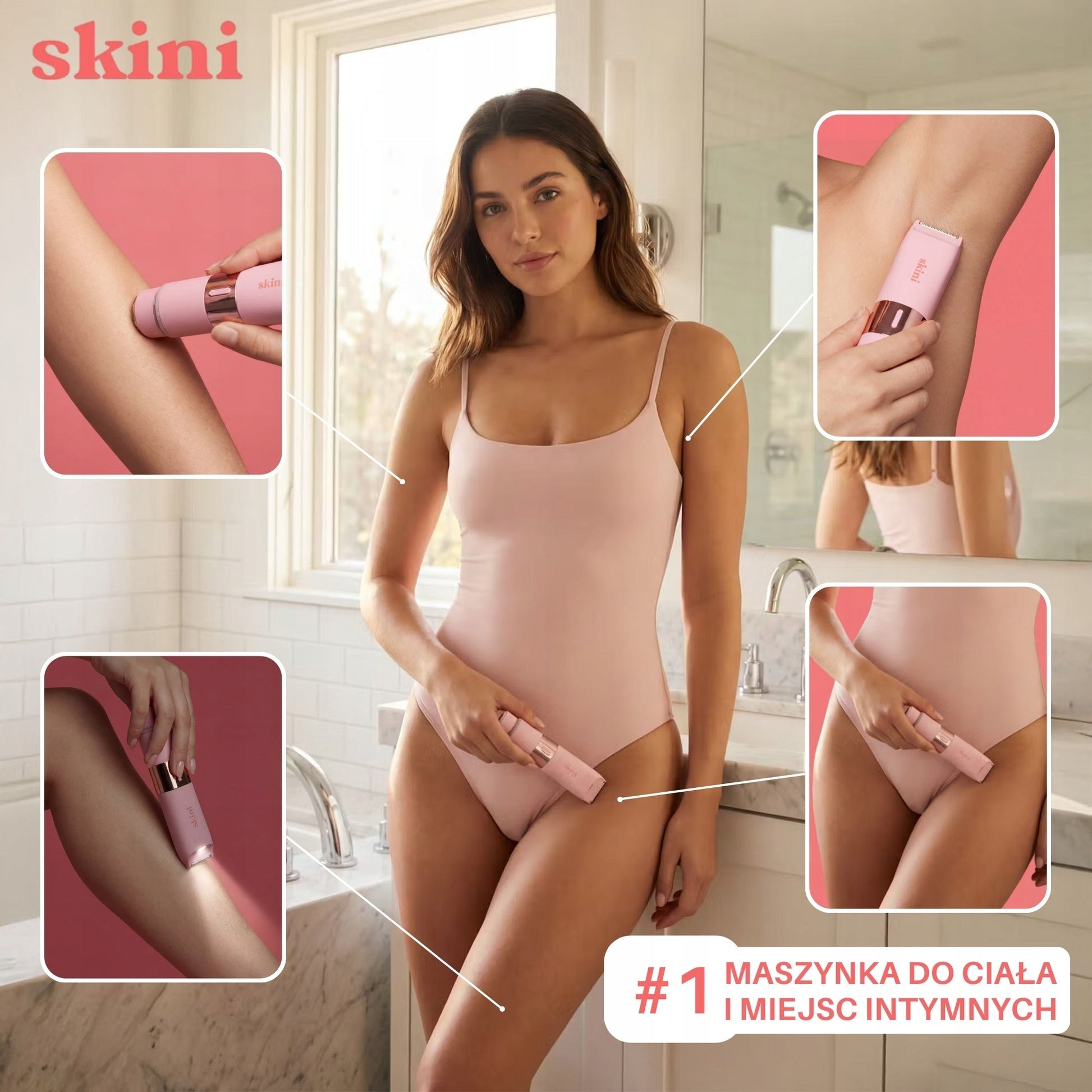 SKINI RAZOR WOMEN'S BODY SHAVER FOR WOMEN LED EPILATOR Manufacturer code SKINI MASZYNKA GOLARKA DAMSKA GOLENIE CIAŁA