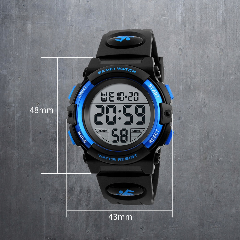 SKMEI children's watch waterproof, glowing, boys', blue Brand no brand