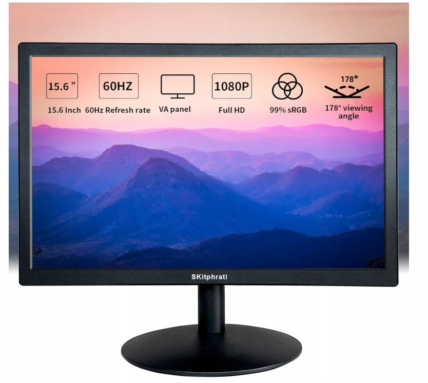 SKitphrati FHD 1080p 15,6'' Monitor with HDMI and VGA