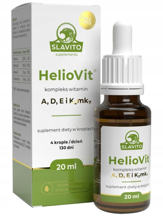 SLAVITO HelioVit vitamin A D3 E K2 MK-7 drops ADEK