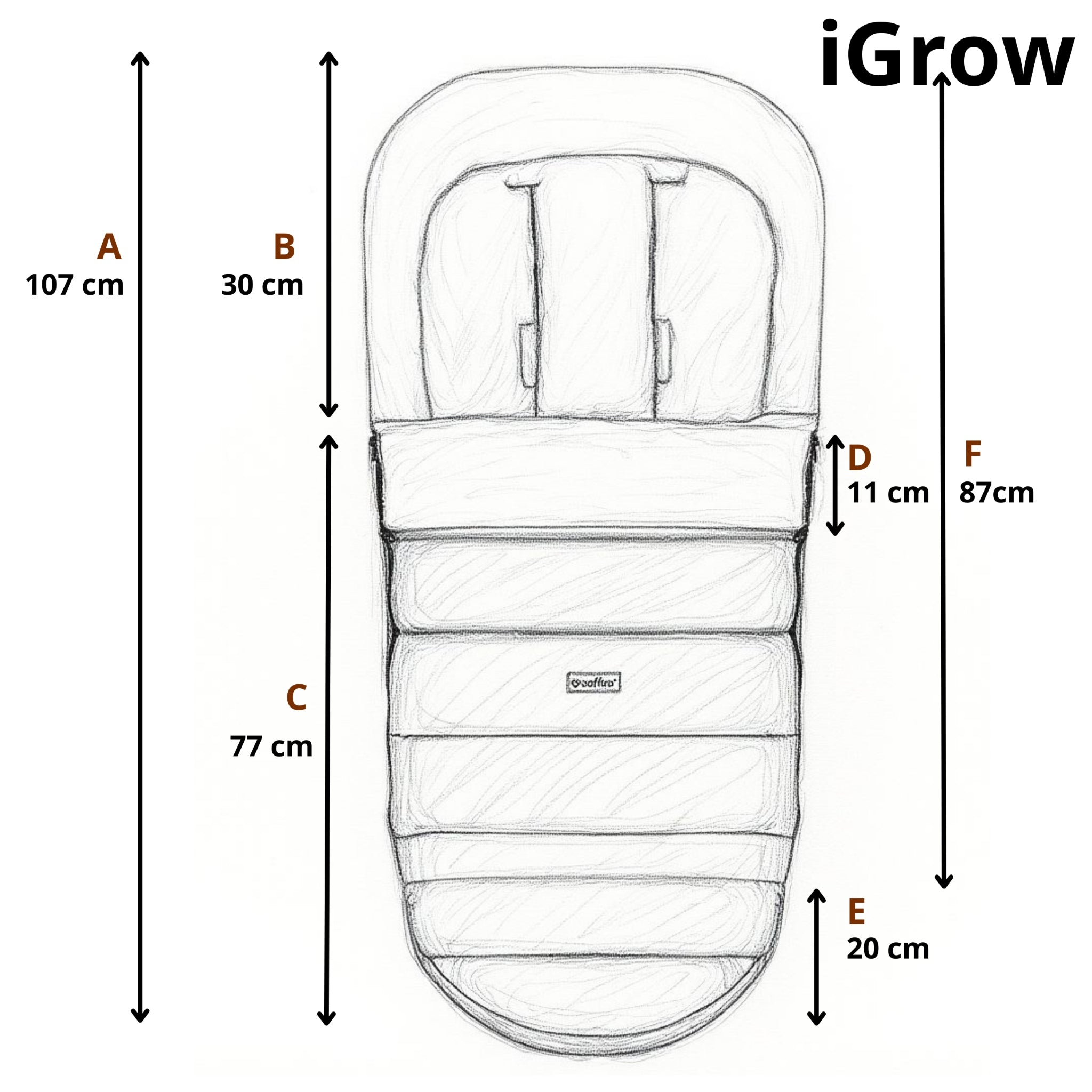 SLEEPING BAG FOR CHILDREN FOR STROLLER GONDOLA INSULATED WITH WOOL iGrow SCANDI Brand Zaffiro