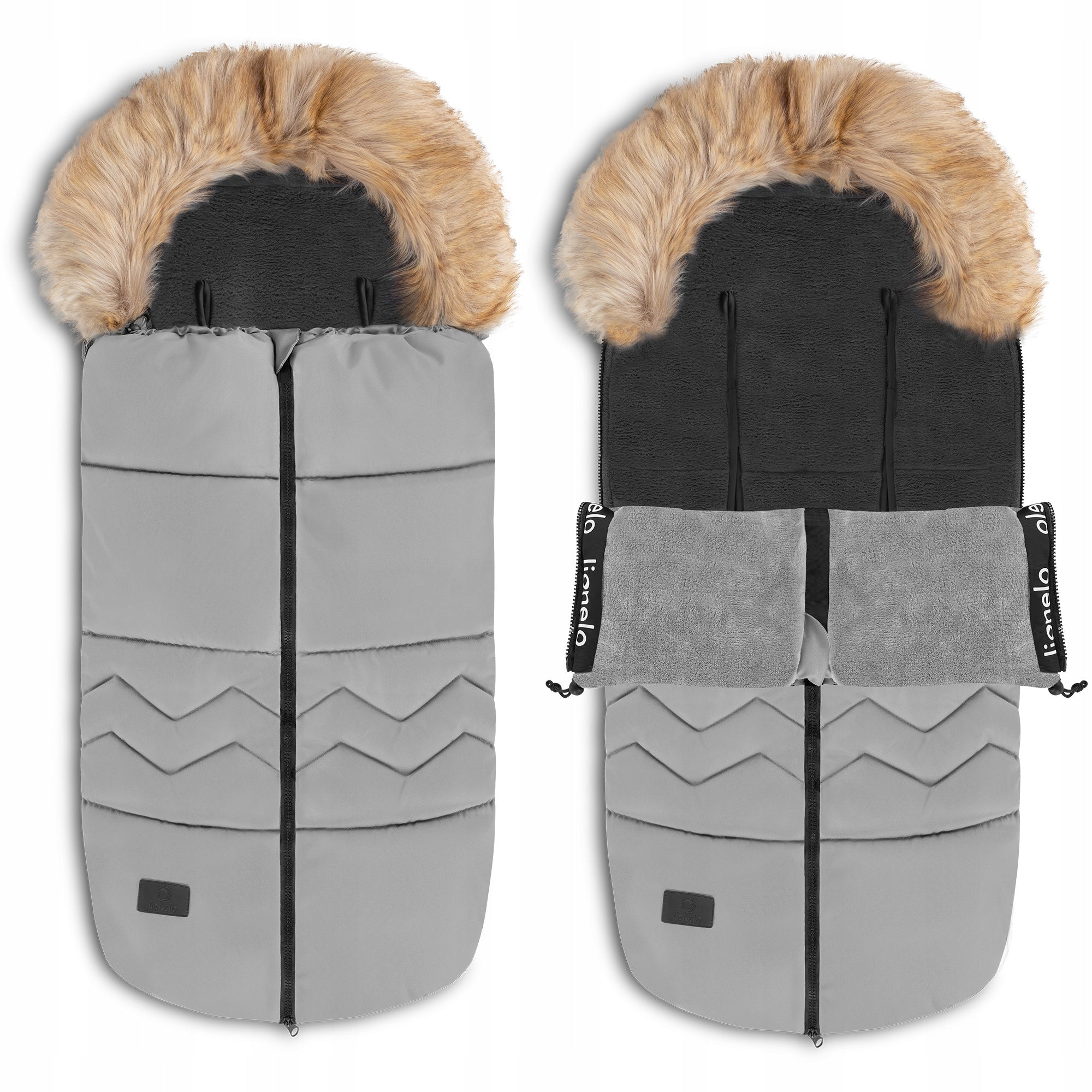 SLEEPING BAG FOR STROLLER gondola sled seat with fur 4in1 LIONELO FRODE