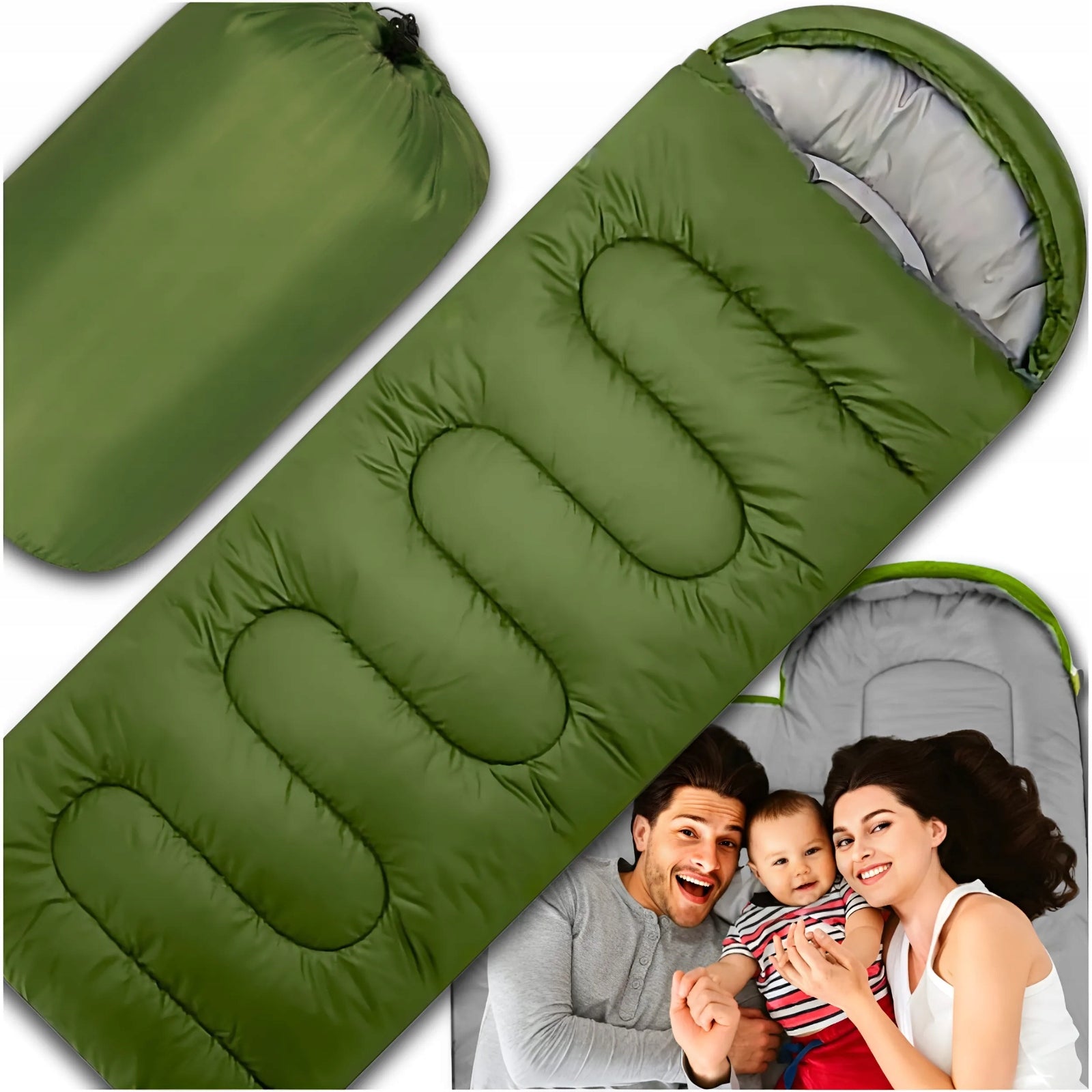 SLEEPING BAG MUMMY HIKING CAMPING DUVET TOURIST WARM LIGHT HOOD