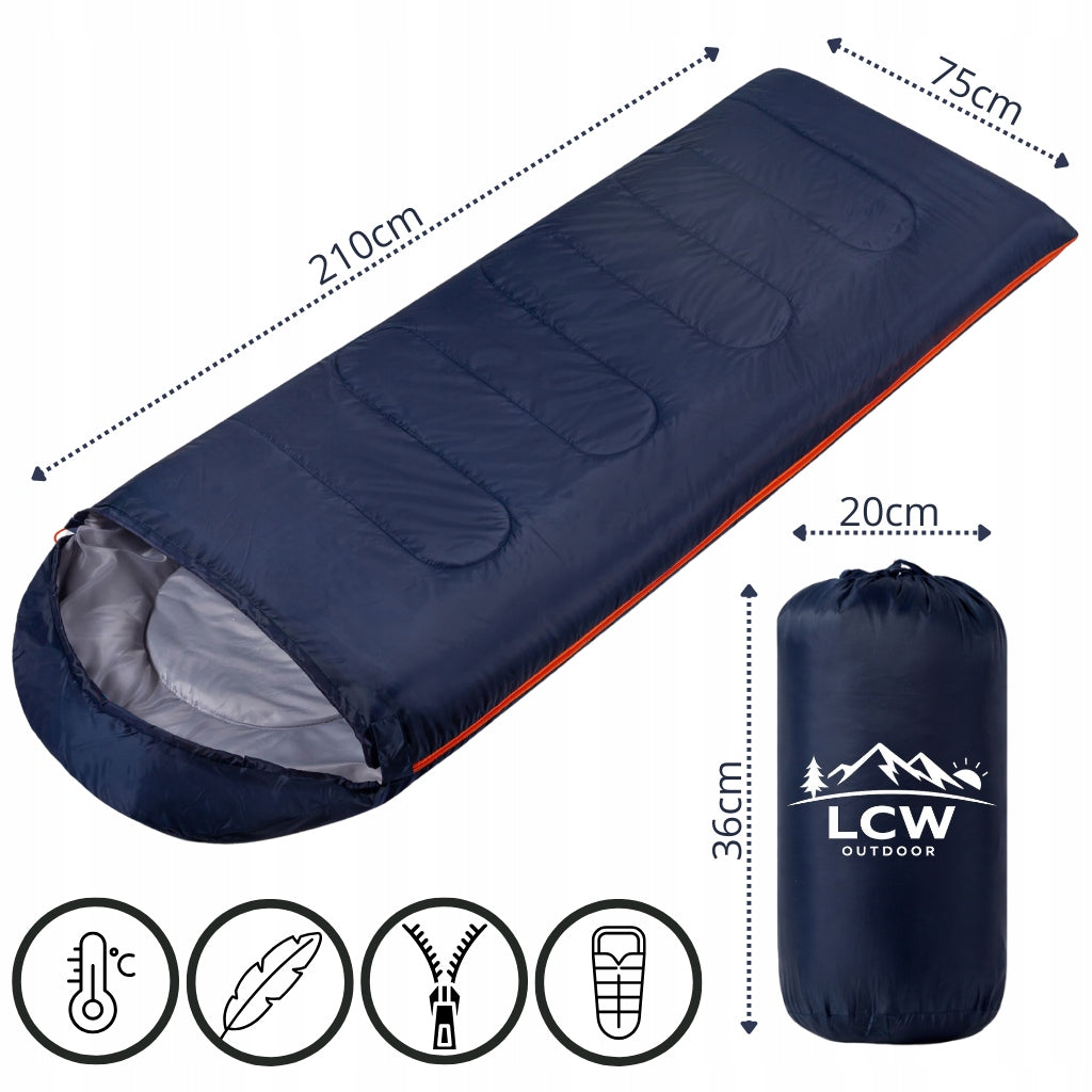 SLEEPING BAG Tourist Quilt with Hood 2in1 WARM LIGHT Mummy + Cover Manufacturer code Śpiwór LCW-SPW Tekstylarium