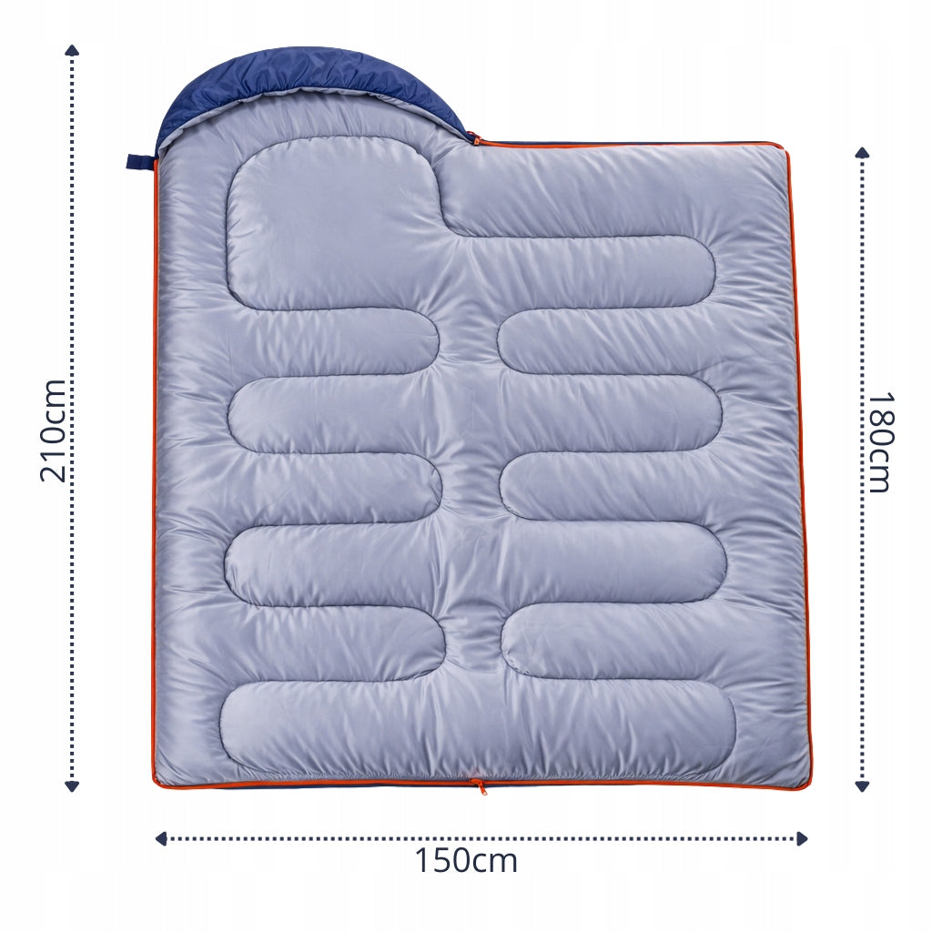 SLEEPING BAG Tourist Quilt with Hood 2in1 WARM LIGHT Mummy + Cover Packaging status original