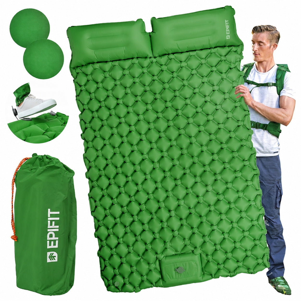 SLEEPING MATTRESS SELF INFLATING INFLATABLE MAT TENT MAT + BAG Manufacturer code D1051Z