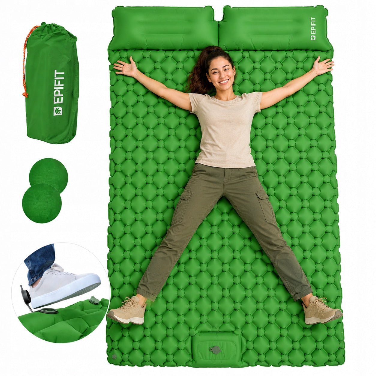 SLEEPING MATTRESS SELF INFLATING INFLATABLE MAT TENT MAT + BAG