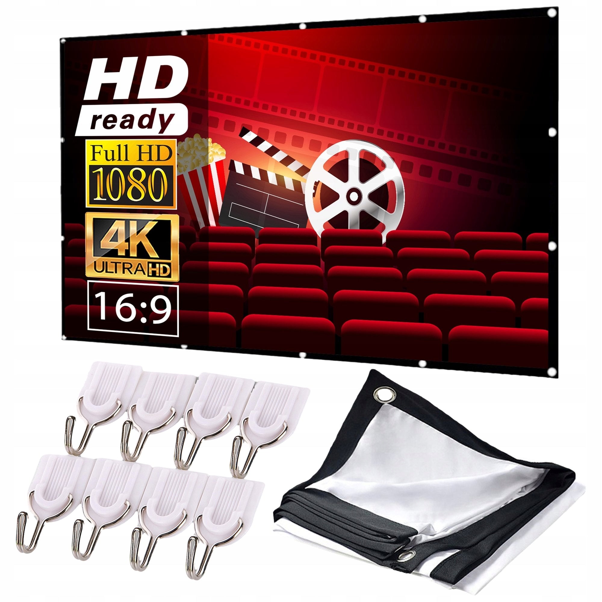 SLIDE PROJECTION SCREEN MATERIAL PORTABLE LARGE 100" INCHES 221x125CM