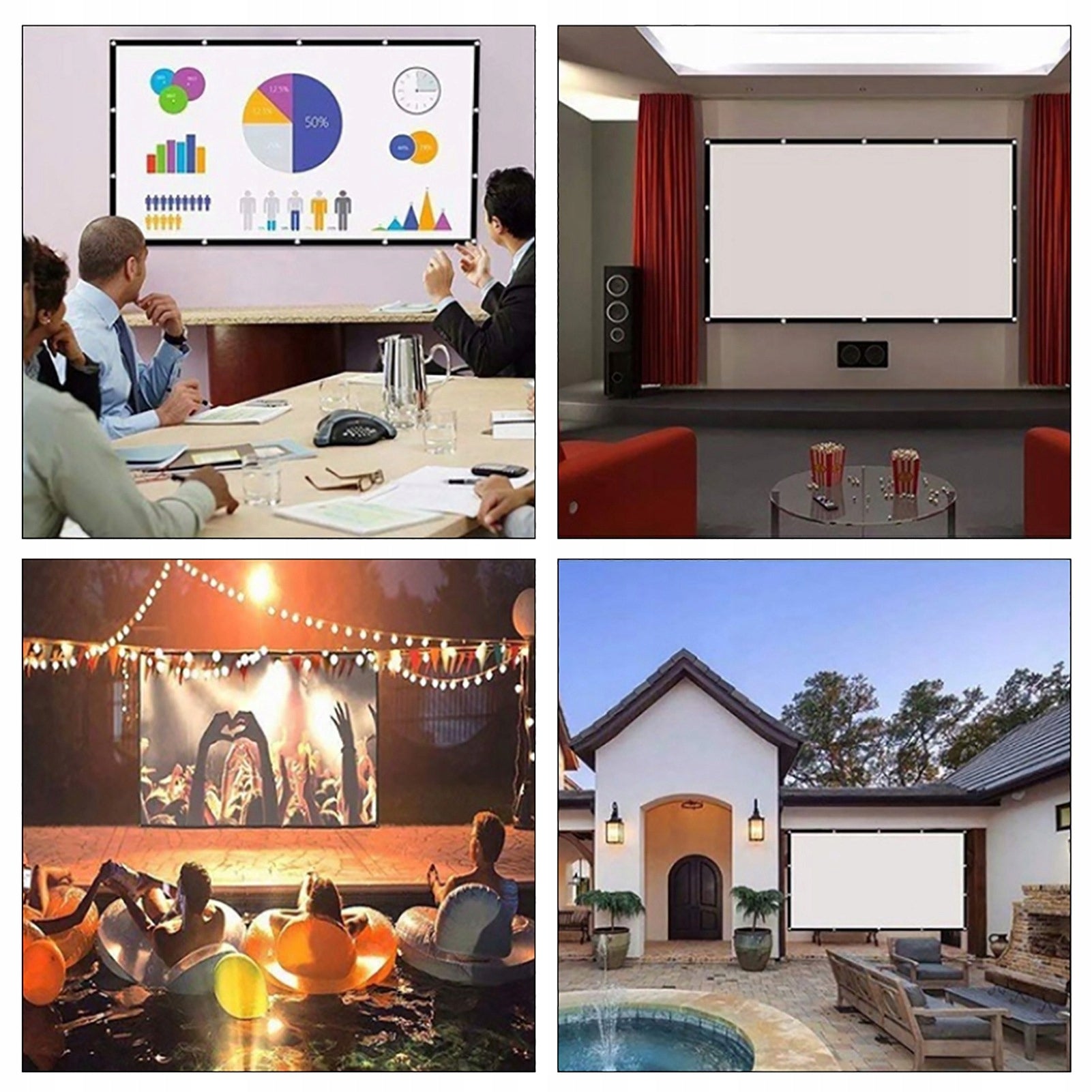 SLIDE PROJECTION SCREEN MATERIAL PORTABLE LARGE 70" 159X90CM 16:9 Packaging status original