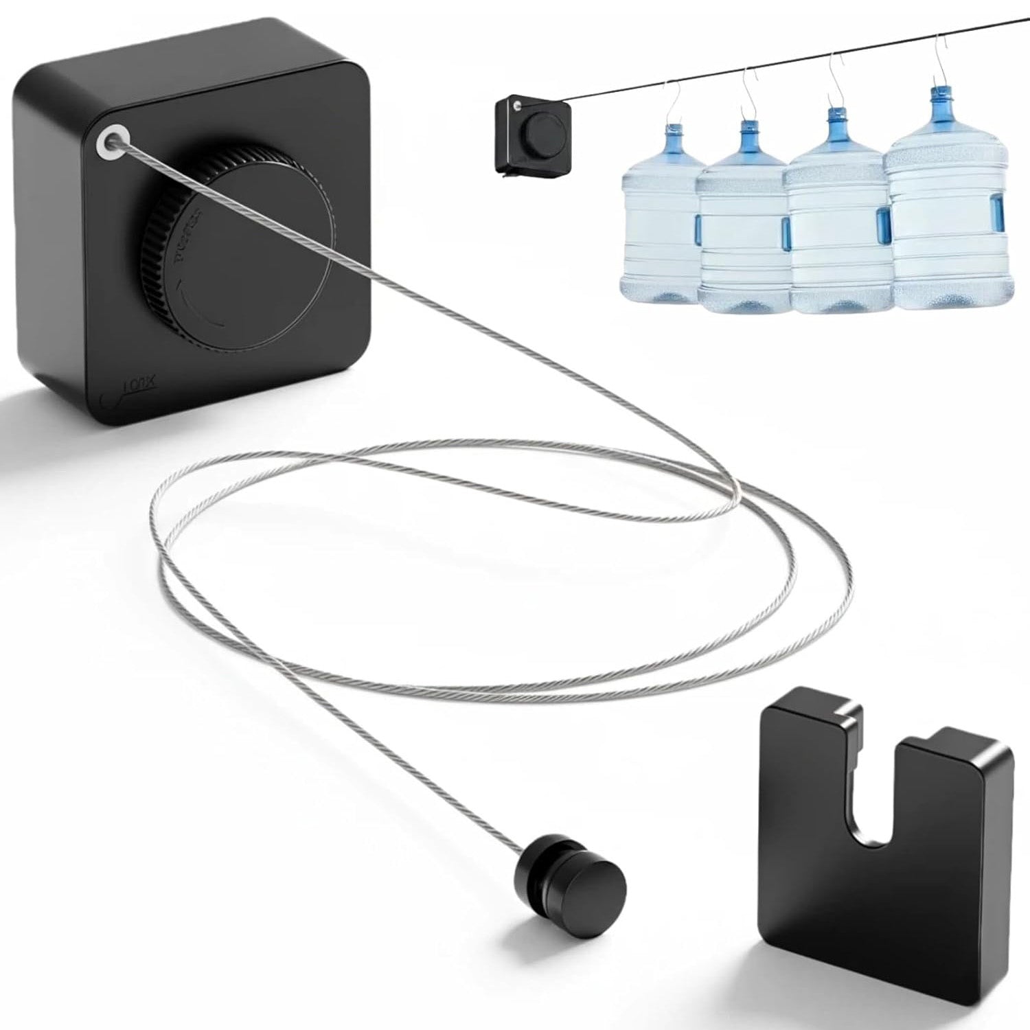 SLIDING LAUNDRY LINE 4,6M 18KG DURABLE DRYING STRINGS BLACK