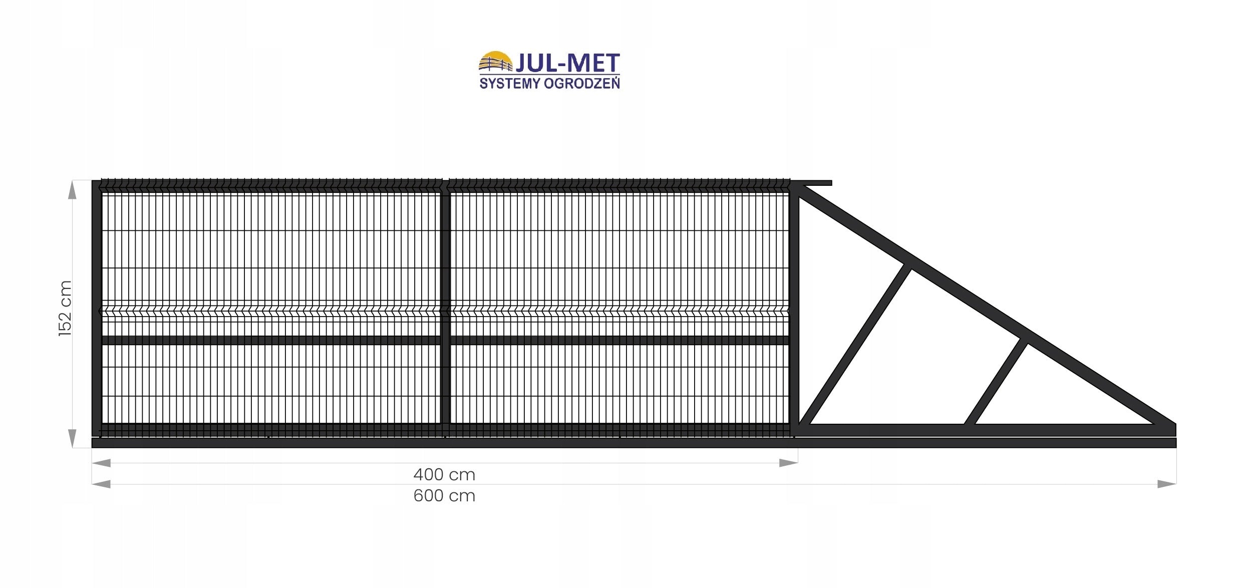 SLIDING entrance gate, galvanized, ral IGA panel Manufacturer code 01