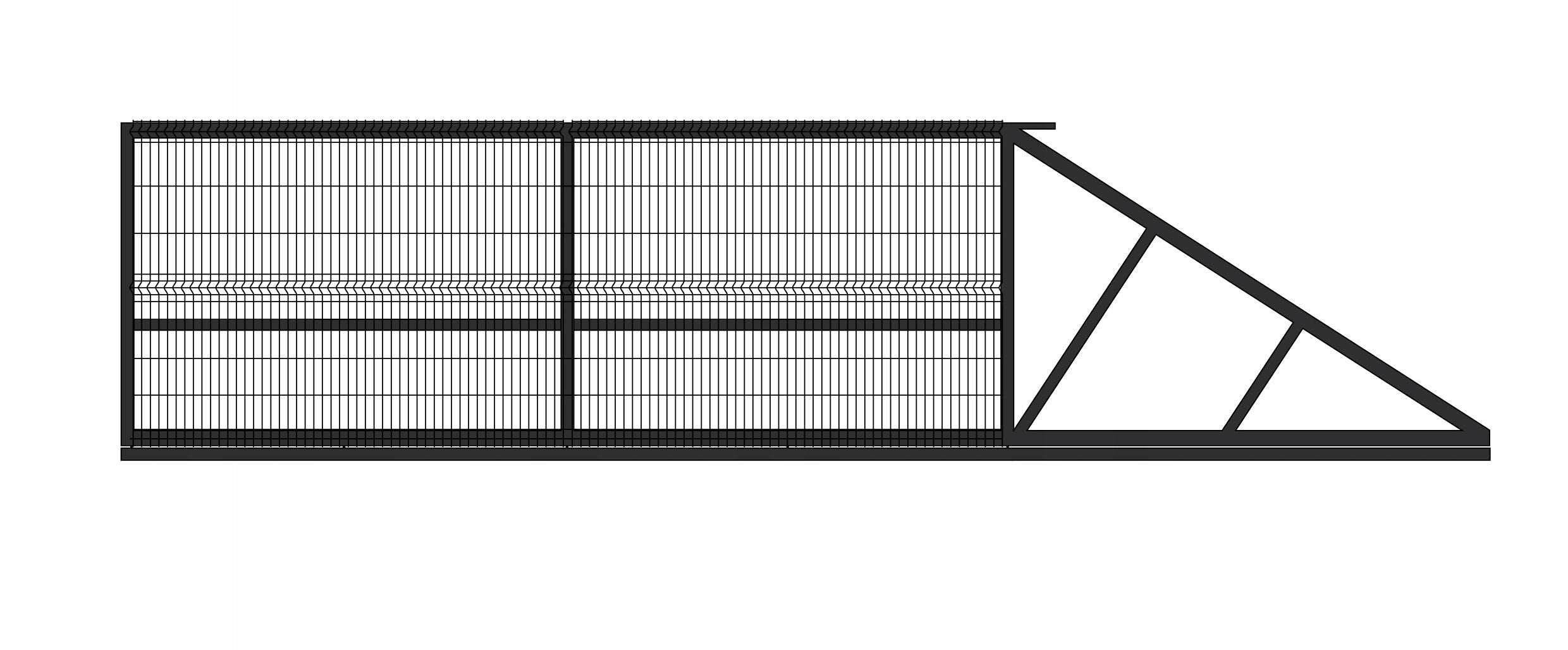 SLIDING entrance gate, galvanized, ral IGA panel