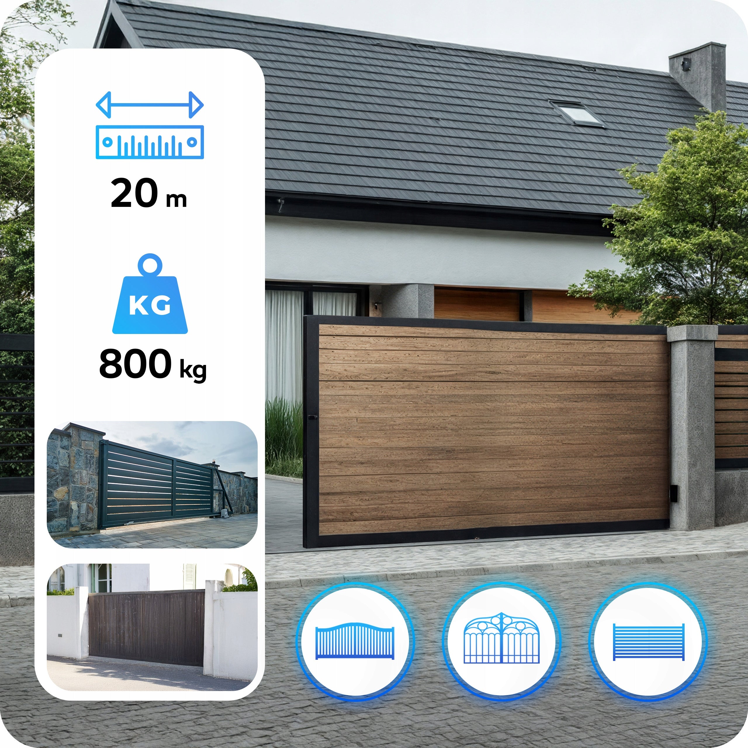 SLIDING gate drive SET 800kg + 4 remote controls + LED lamp Brand tech globe