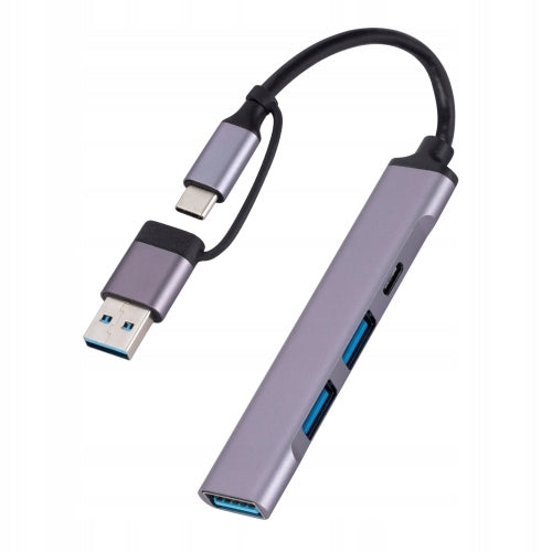 SLIM HUB SPLITTER ADAPTER 3.0 2in1 USB-A|USB-C to 3xUSB|1x USB-C