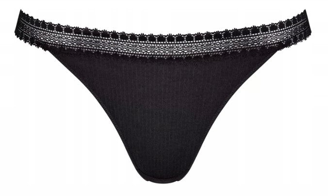 Damenhöschen Triumph Sloggi Go Ribbed Thong, schwarz 