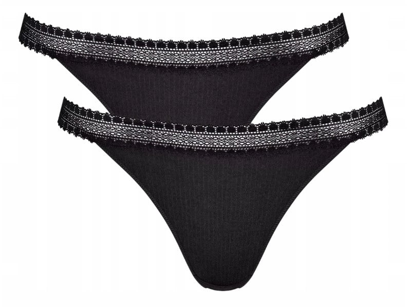 Damenhöschen Triumph Sloggi Go Ribbed Thong, schwarz 