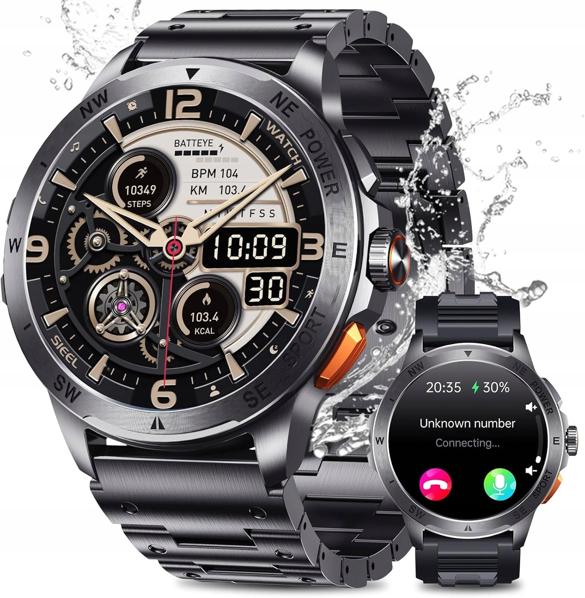 SLOKSFil 2025 Men's Smartwatch ET/HRV/SIRI 1,43 AK77 G1245