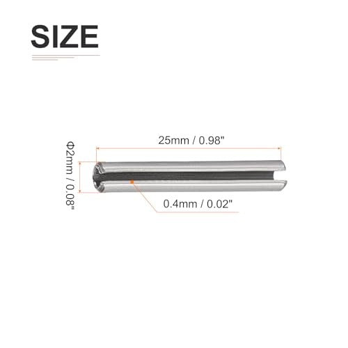 SLOTTED SPRING PIN 2X25MM STAINLESS STEEL 304 FIXING 20 PCS. Manufacturer code SWC5908151805343