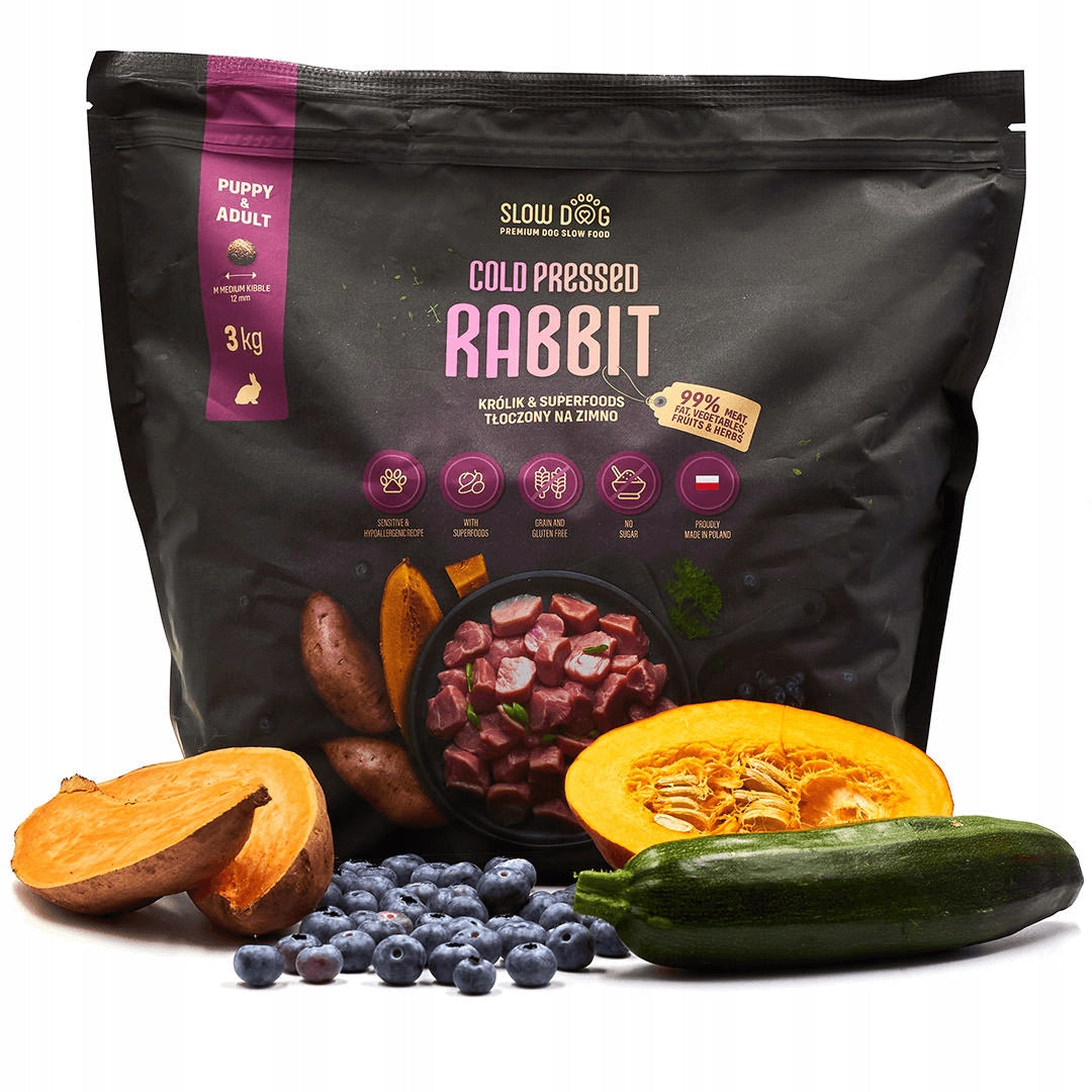 SLOW DOG DRY MONOPROTEIN DOG FOOD RABBIT 65% 3KG SLOWDOG Packaging status original